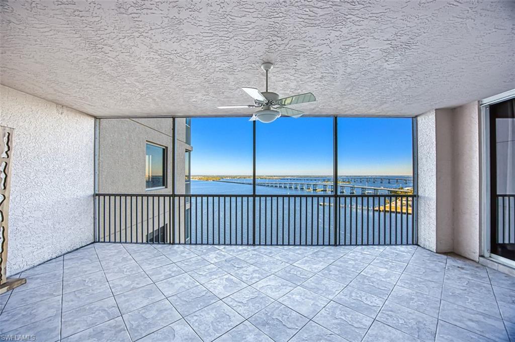 Image 4: Unfurnished sunroom featuring a water view and ceiling fan