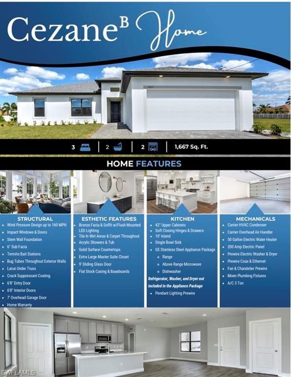 Image 2: front facade with a front lawn and a garage