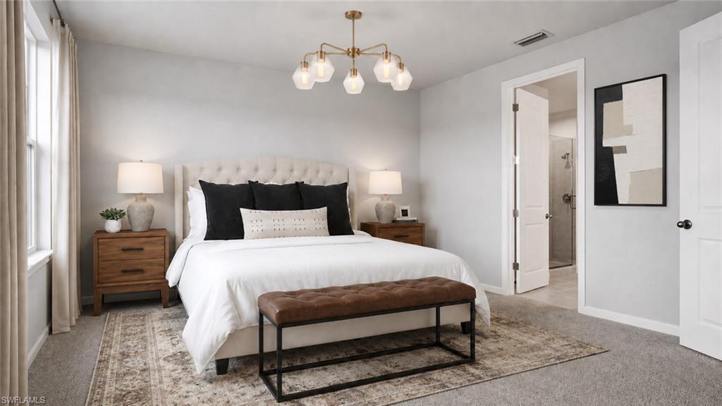 Image 3: Photo includes reality renovation/reality staging to showcase the potential of the primary bedroom. Design services included with purchase!