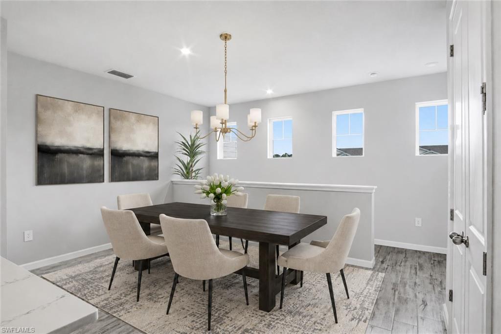 Image 4: Photo includes reality renovation/reality staging to showcase the potential of the dining room. Design services included with purchase!
