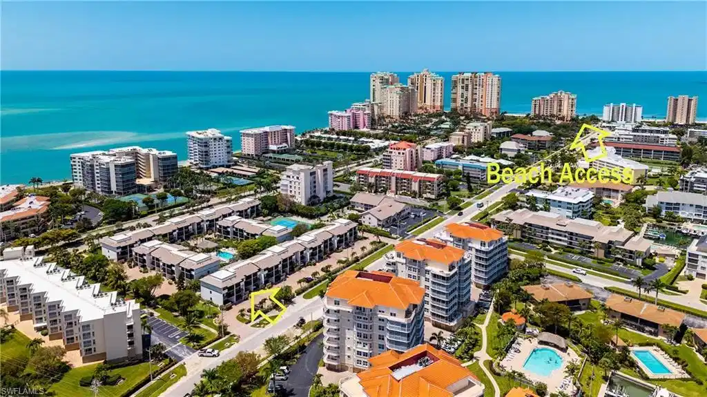 Image 1: AERIAL VIEW FROM TOWN HOUSE SQUARE TO S BEACH