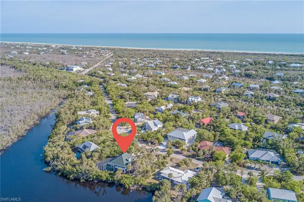Image 1: Aerial perspective - you can see the path to Bowman's Beach access- .4 miles away