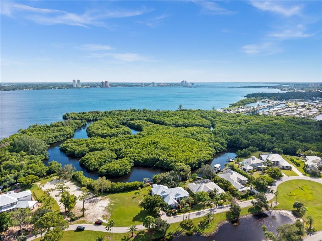Image 4: Aerial perspective of suburban area featuring a large body of water