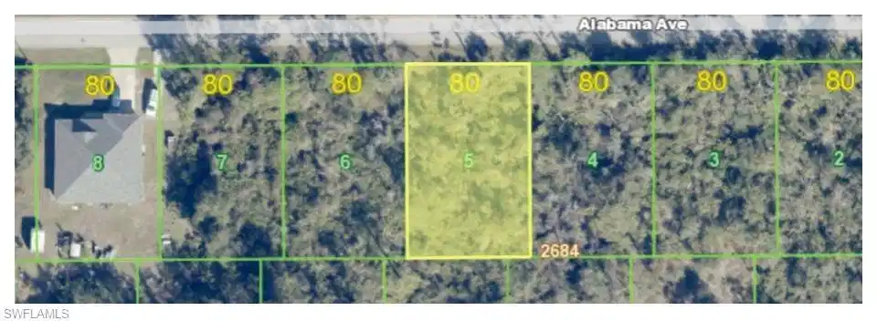 Image 1: Aerial view of property's location with property parcel outlined