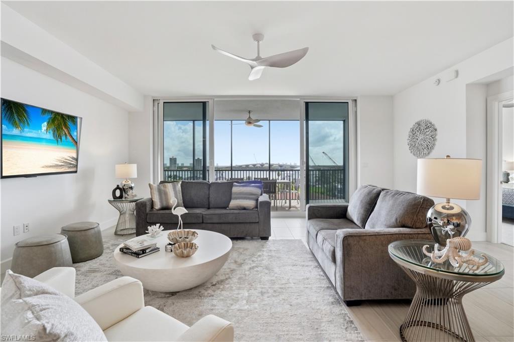 Image 3: Living room Overlooking beautiful views of Fort Myers Beach- Virtually edited