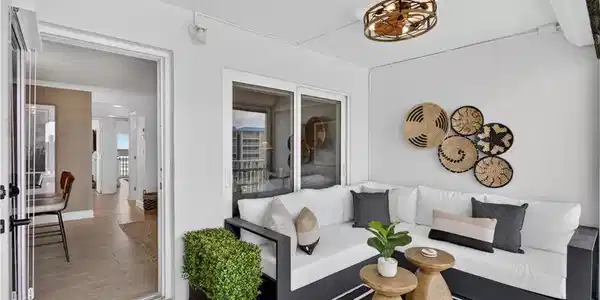 Image 4: Spacious front screened balcony welcomes you into your home.