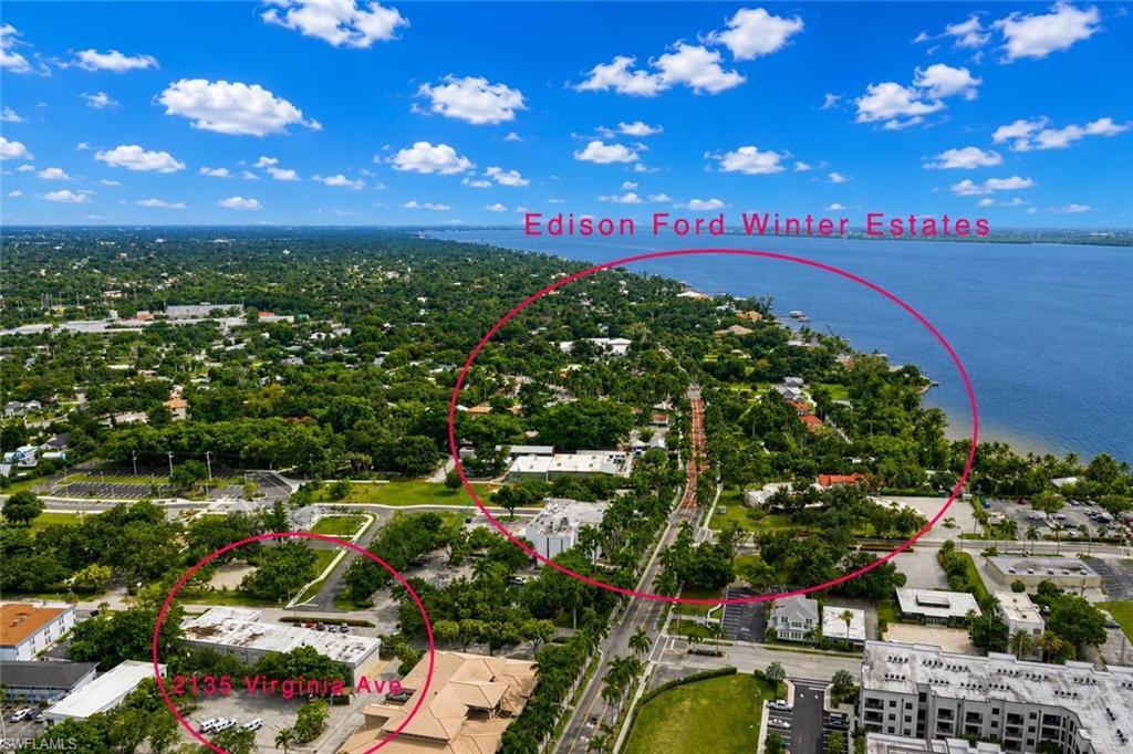 Image 2: Aerial View showing Edison Ford Winter Estates and River