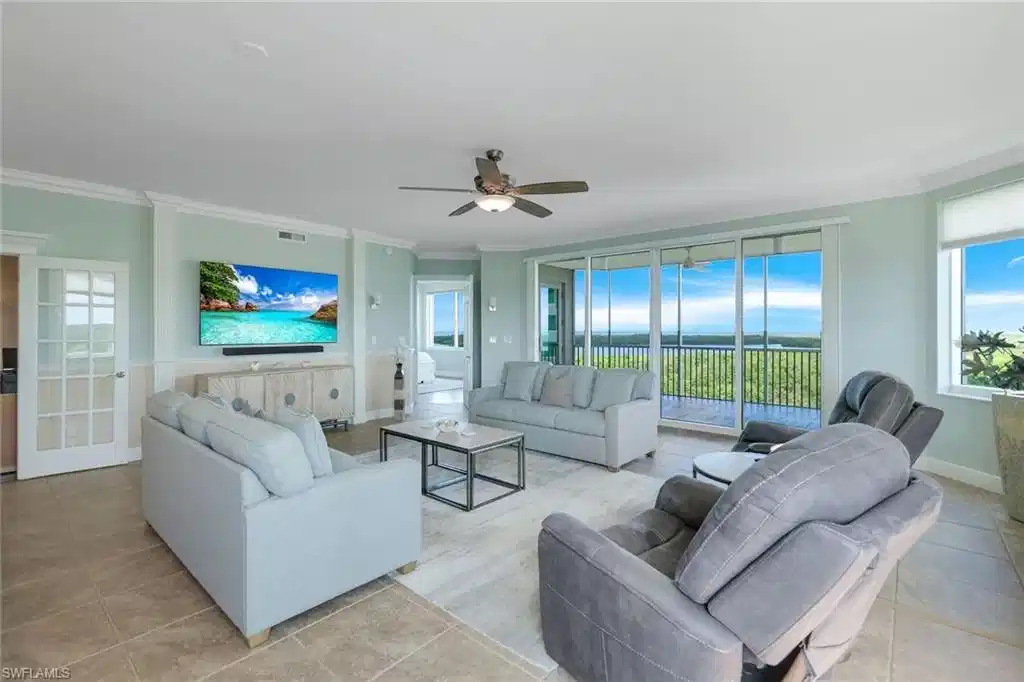 Image 1: Living Room with Beautiful Water Views