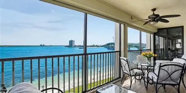 Image 2: You'll feel like your are floating on the Gulf while enjoying your screened-in Lanai - Virtually Edited Image