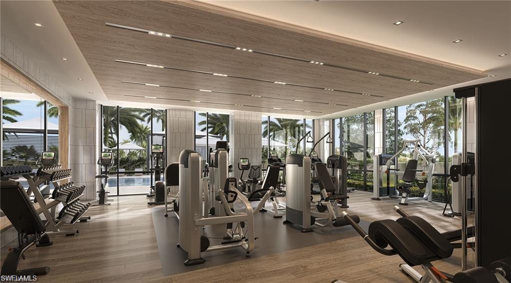 Image 4: Exercise room with a wall of windows