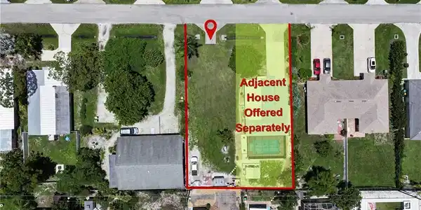 Image 2: Aerial view showcasing a rectangular land parcel