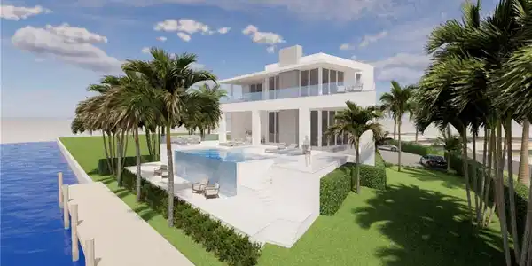 Image 3: View of pool with a patio area, a water view, and an infinity pool