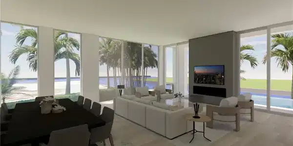 Image 4: Living room featuring floor to ceiling windows, light wood-style flooring, and plenty of natural light