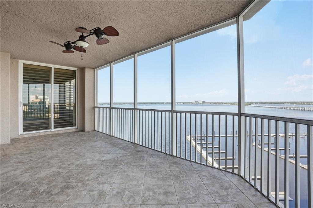 Image 2: Screened Lanai featuring view of the Caloosahatchee River
