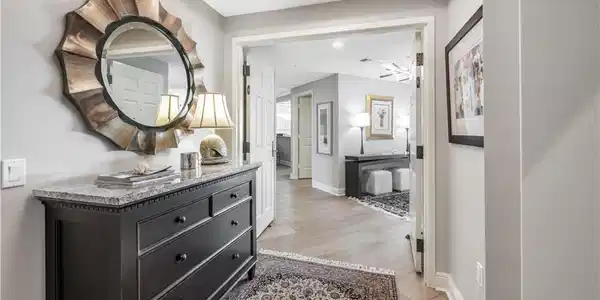 Image 2: Hallway featuring light hardwood / wood-style floors and a skylight
