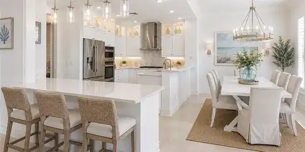 Image 2: this is a virtual staged kitchen - the furniture are not included in sale. Please see original furniture in the next picture