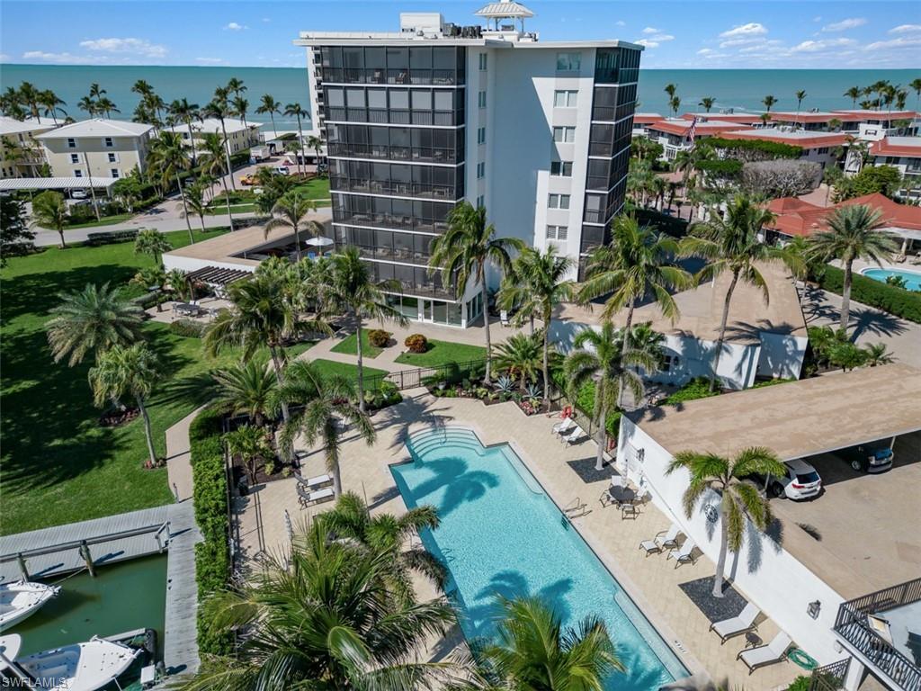 Image 1: Aerial view of West building and pool