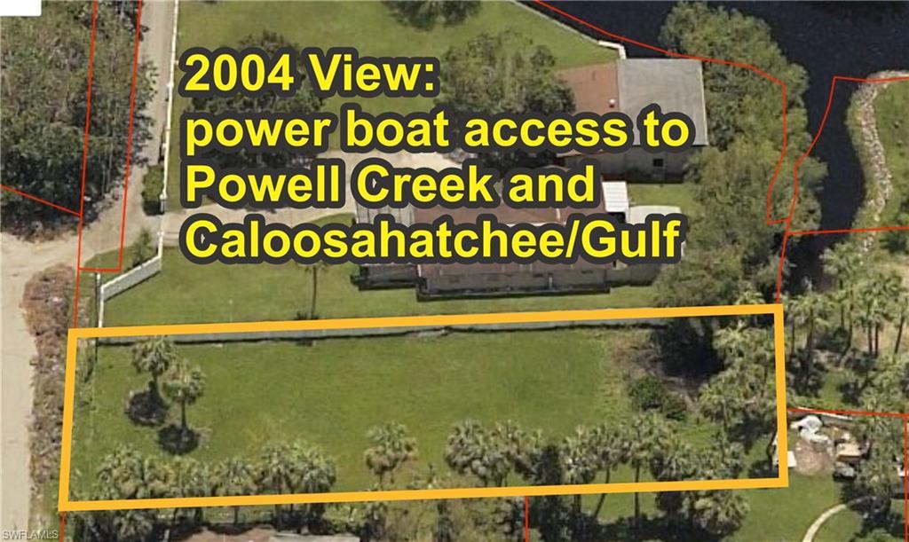 Image 2: This lot in 2004 showing cleared creek for power boat access.