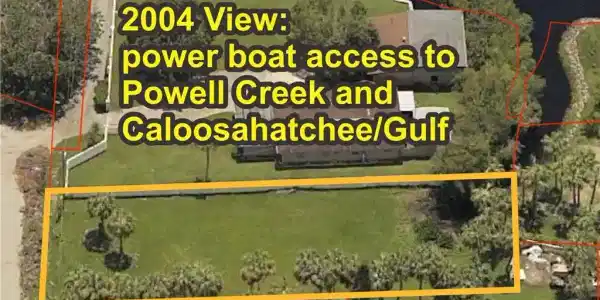 Image 2: This lot in 2004 showing cleared creek for power boat access.