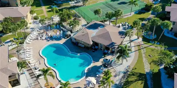 Image 3: Aerial view of a pool