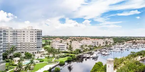 Image 2: Water view with a marina