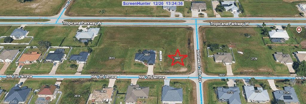 Image 4: Aerial map of property and surrounding area featuring property with a red star.