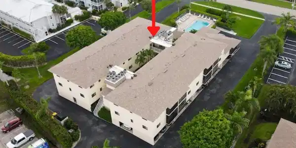 Image 3: Aerial view of a pool area