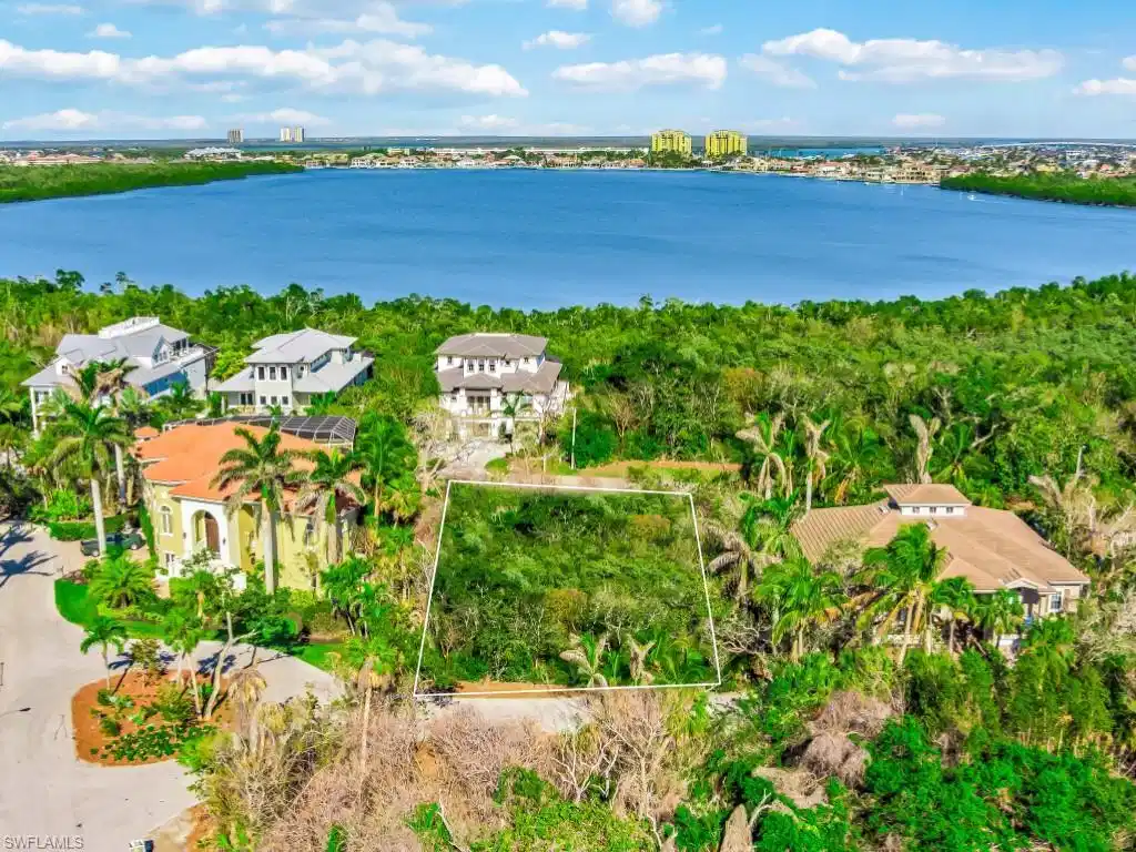 Image 1: Bird's eye view of a nearby body of water