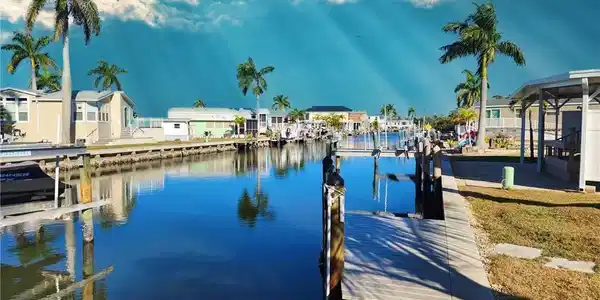 Image 3: Dock with a view down the canal