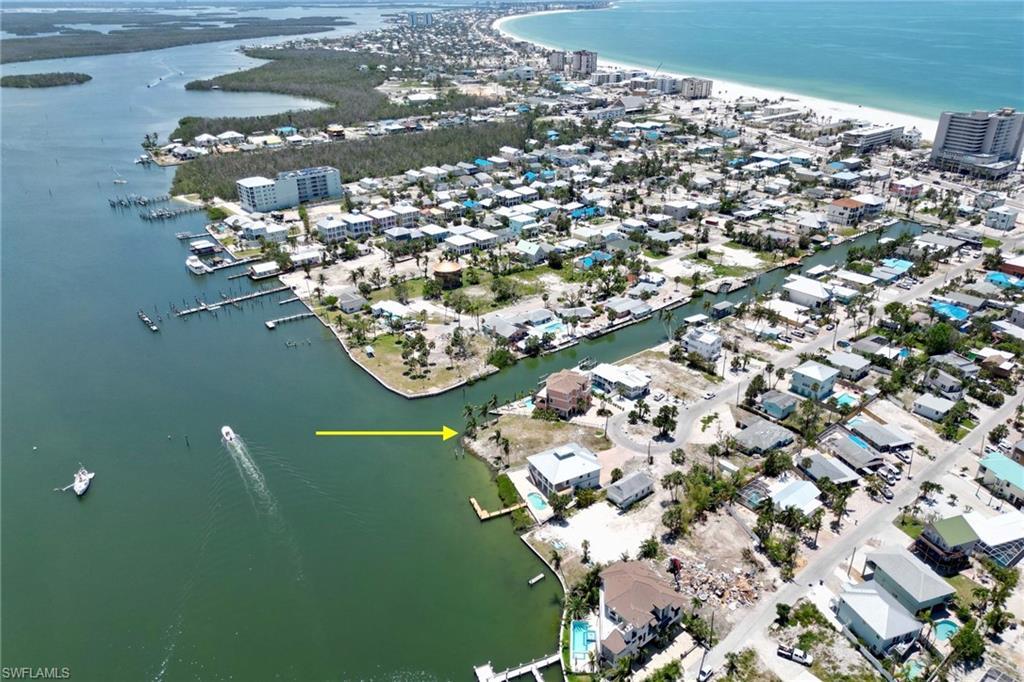 Image 3: Aerial view featuring a water view