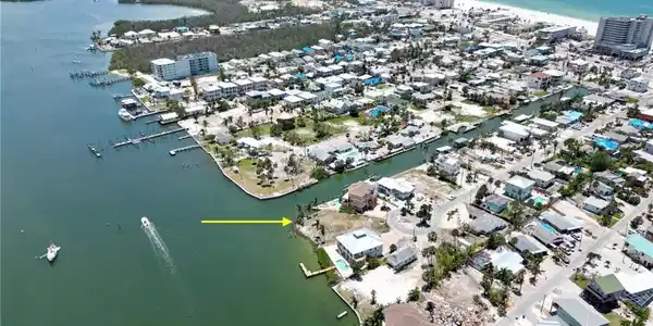 Image 3: Aerial view featuring a water view