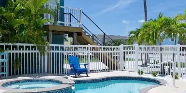Image 2: View from Private pool and patio area perfect for outdoor living - Virtually Edited Image