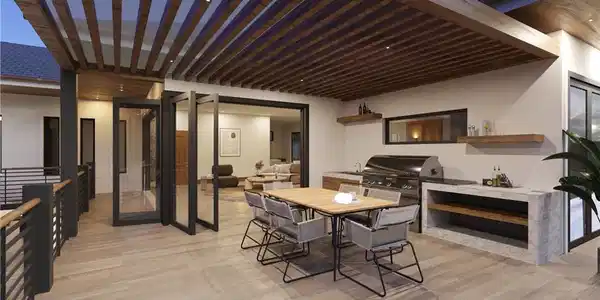 Image 3: Dining area featuring light wood-style floors