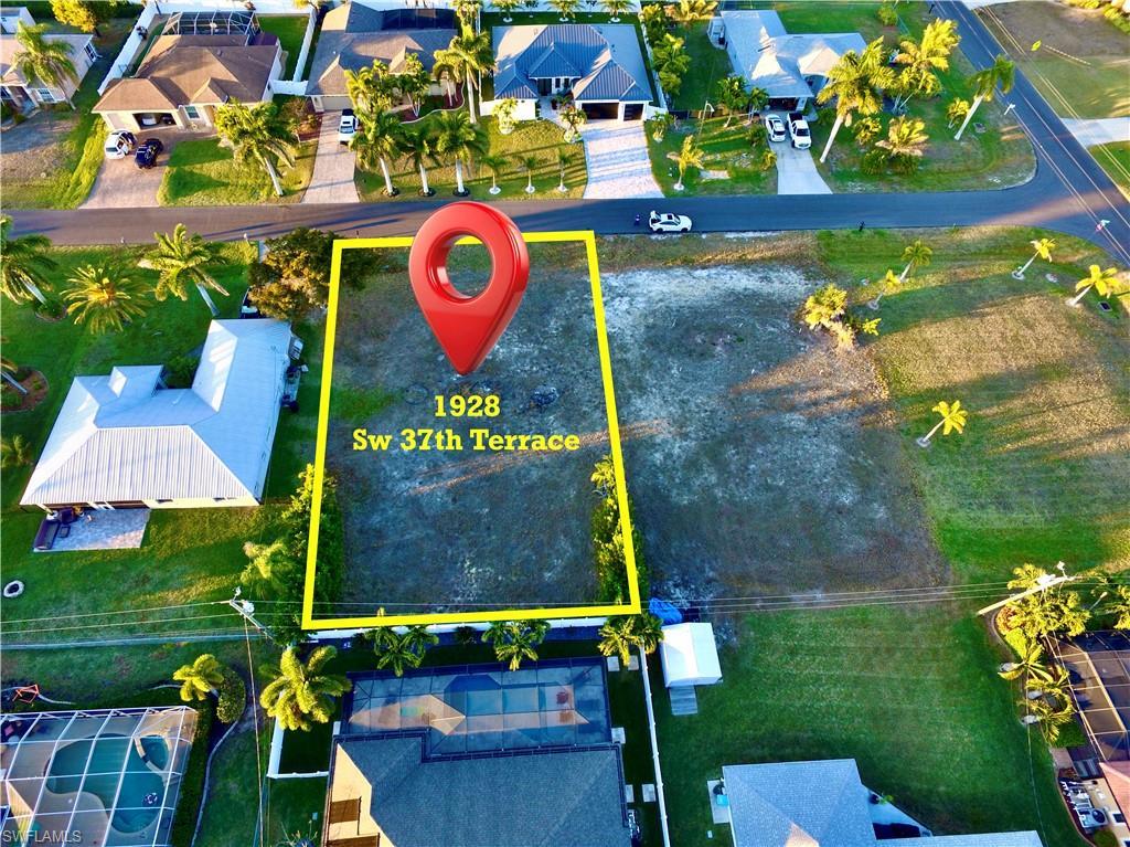 Image 2: Aerial perspective of suburban area with property boundaries highlighted