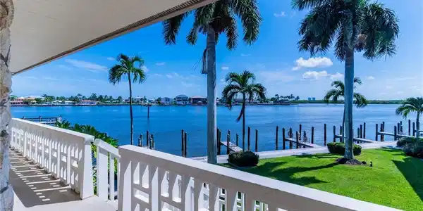 Image 3: Water view featuring a boat dock