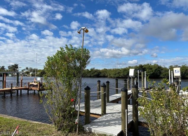 Image 2: Dock featuring a water view and boat lift