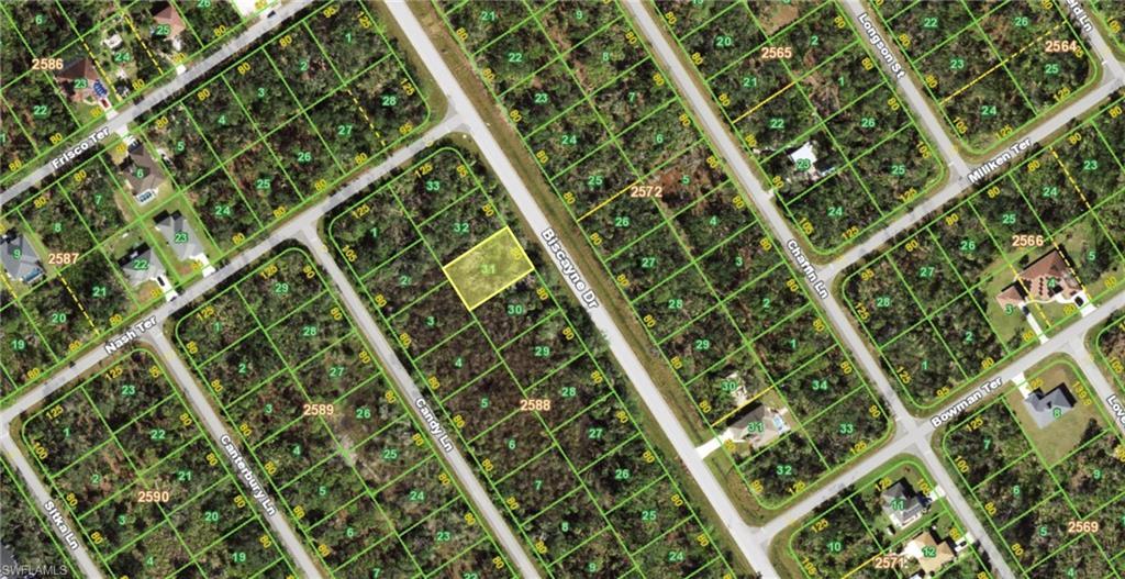 Image 1: Aerial map of property and surrounding area with property parcel outlined