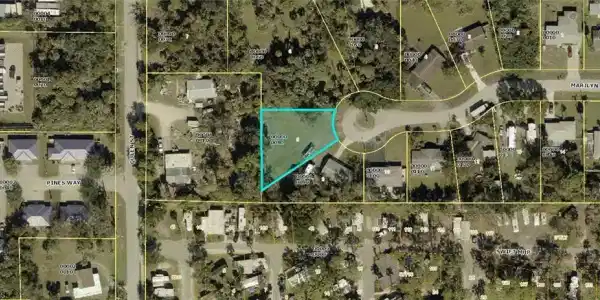 Image 3: Aerial overview of property's location with property boundaries highlighted
