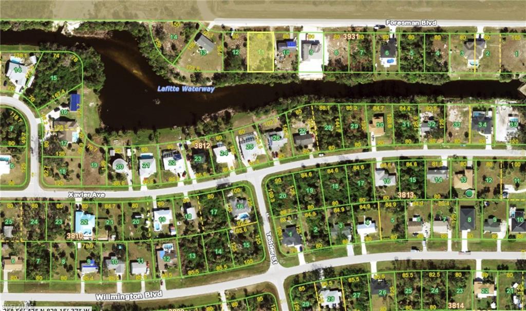 Image 1: Aerial overview of property's location with property boundaries highlighted