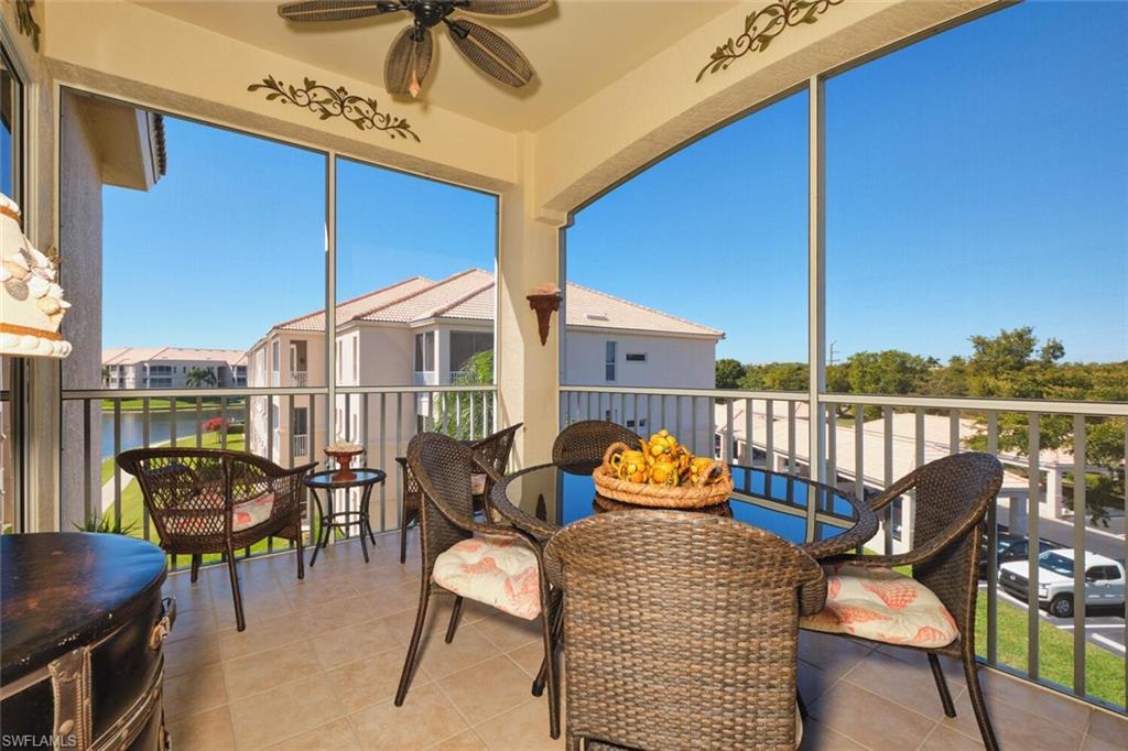 Image 4: Sunroom / solarium featuring a balcony and ceiling fan