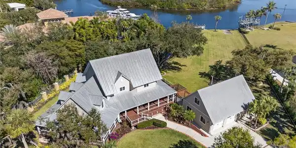 Image 2: Aerial view of a Caloosahatchee River