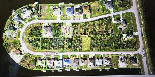 Image 2: Aerial map of property and surrounding area with property boundaries highlighted