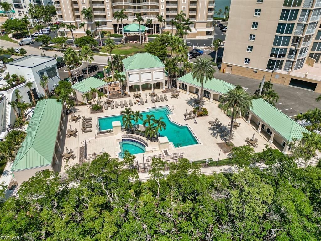 Image 4: Birds eye view of property with resort style pool