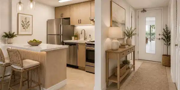 Image 2: Kitchen and Foyer Virtually Staged