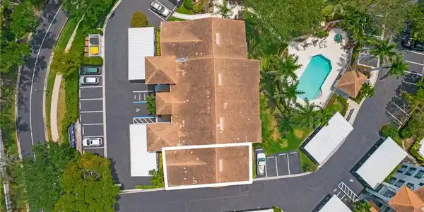 Image 3: Aerial view of a pool area