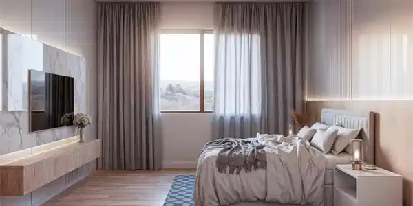 Image 4: Bedroom featuring light wood-style flooring and recessed lighting (Rendered photo)