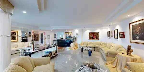 Image 3: Living room featuring recessed lighting and a raised ceiling