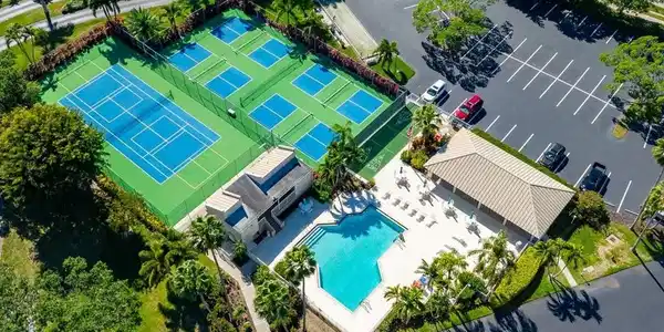 Image 3: Aerial view of a pool area