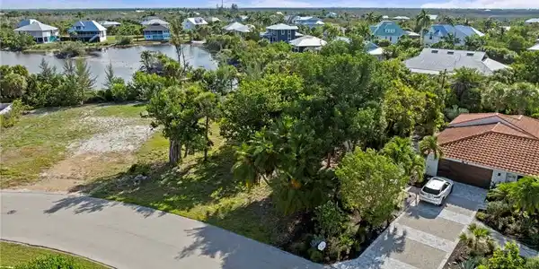 Image 3: Residential lot featuring mature trees and a clear building area