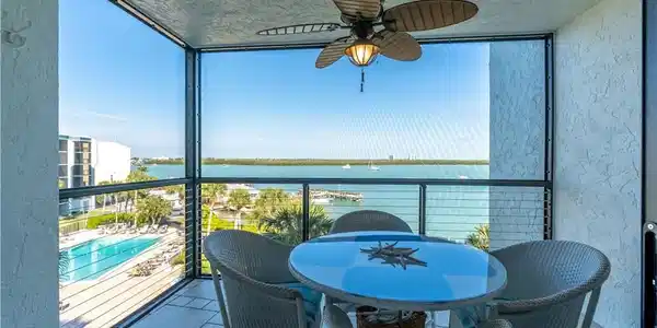 Image 4: Screened Balcony with view of Marco River